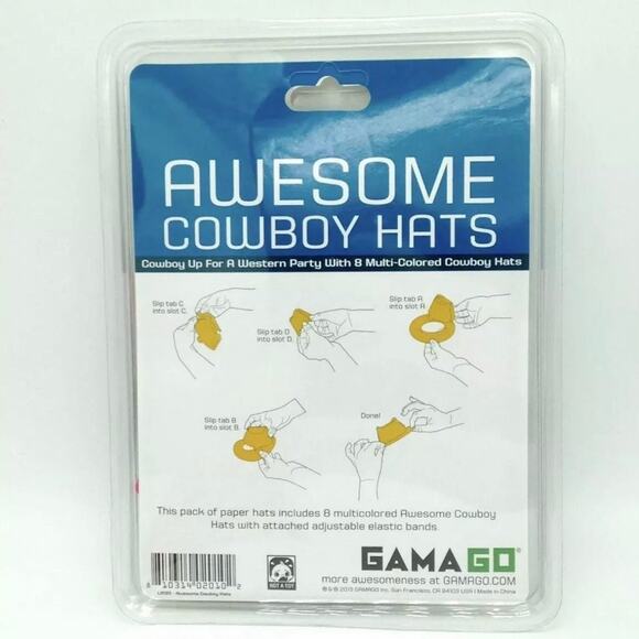 8 Mini Cowboy Hat Party Hats Photo Booth Prop Party Favors Fun Paper Cardstock - Picture 3 of 4